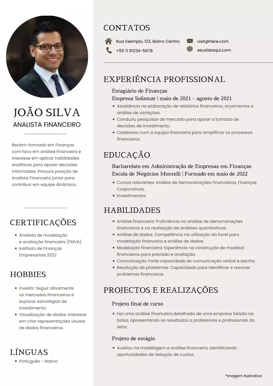 Cinzento e preto Minimal New Graduate Resume