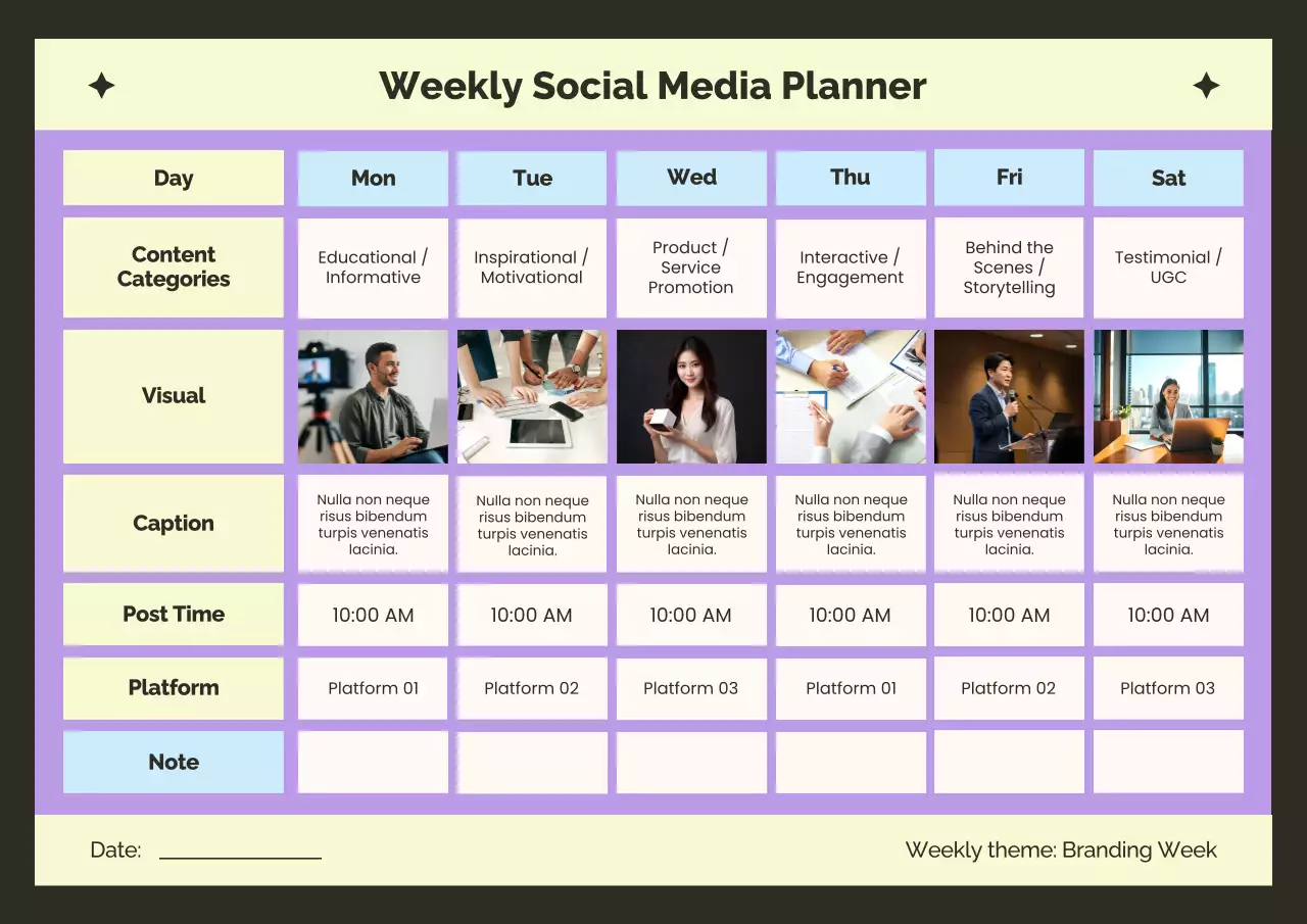 Beige Modern Social Media Planner