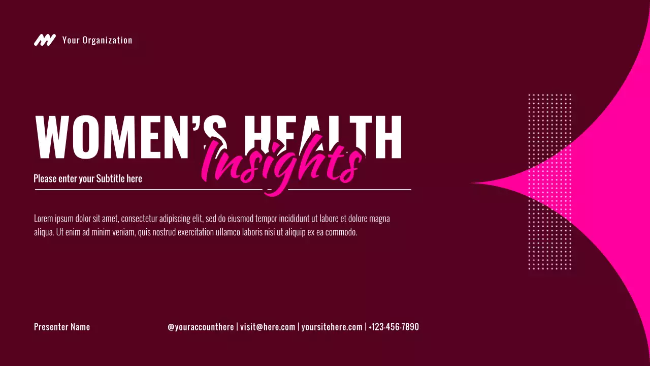 Pink and Black Women's Health Presentation