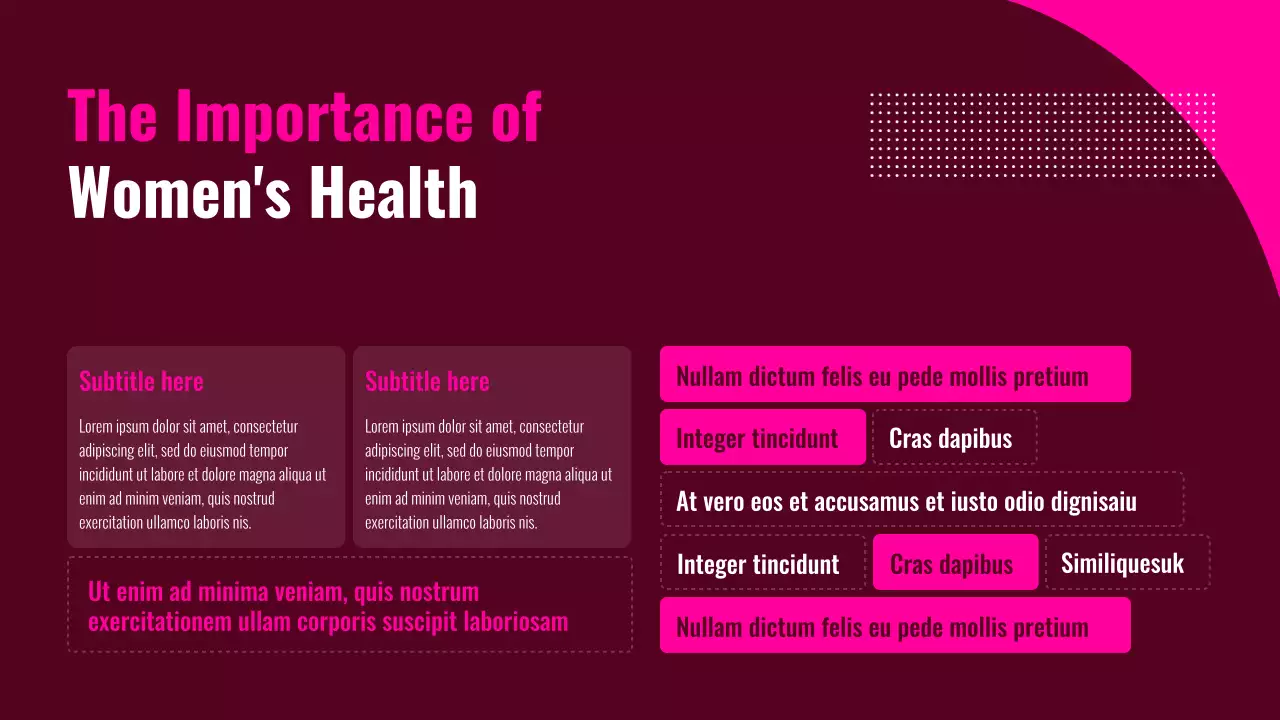 Pink and Black Women's Health Presentation