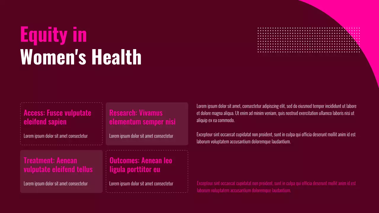 Pink and Black Women's Health Presentation