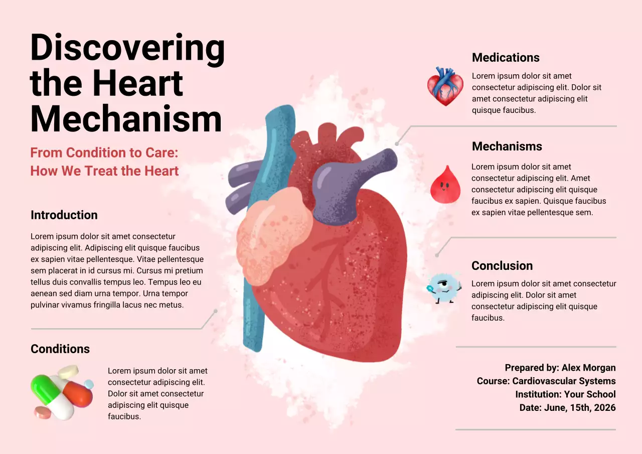 Pink Modern Heart Lecture Poster