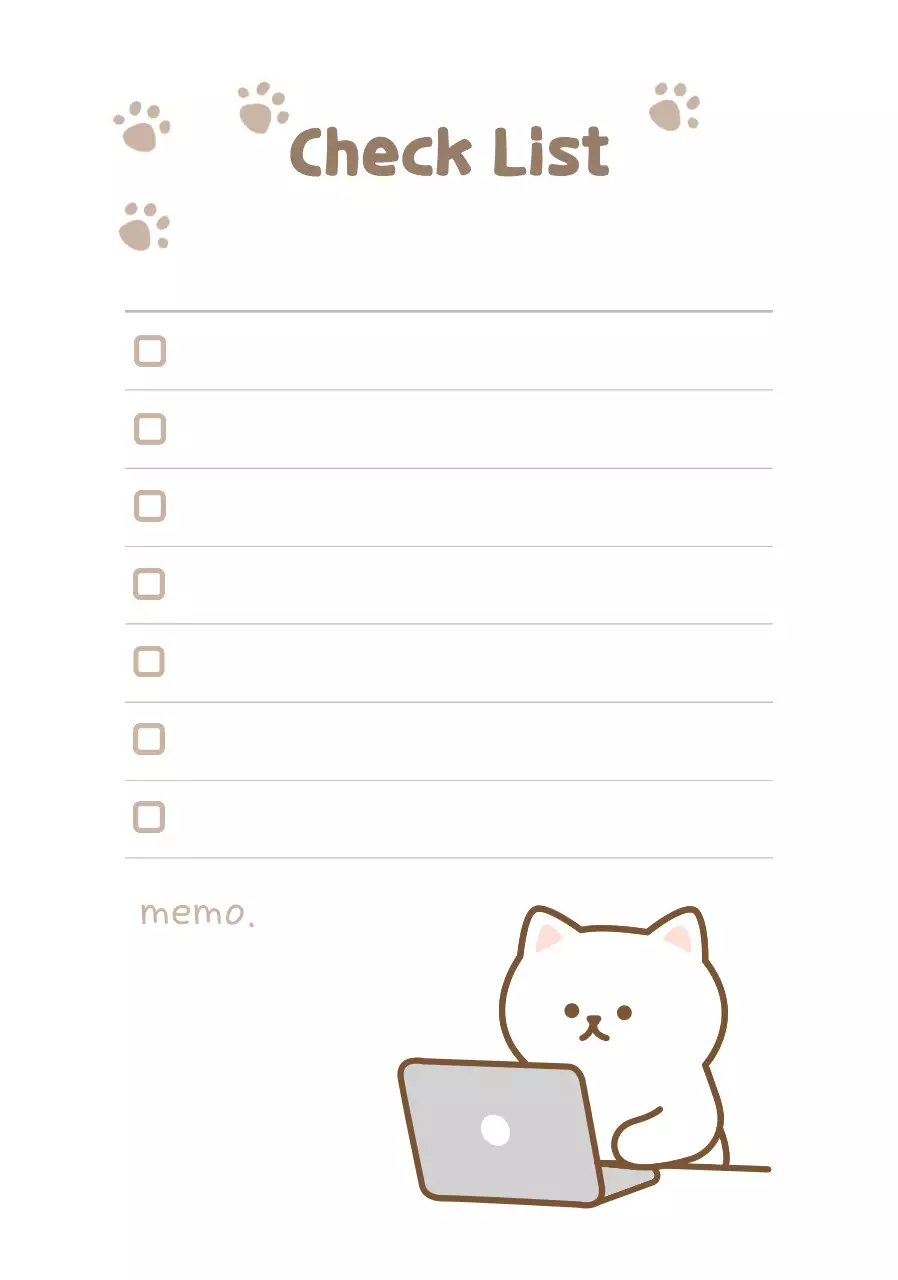 베이지 아기자기한 생활 메모지