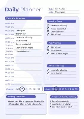 Soft Blue Daily Planner Poster