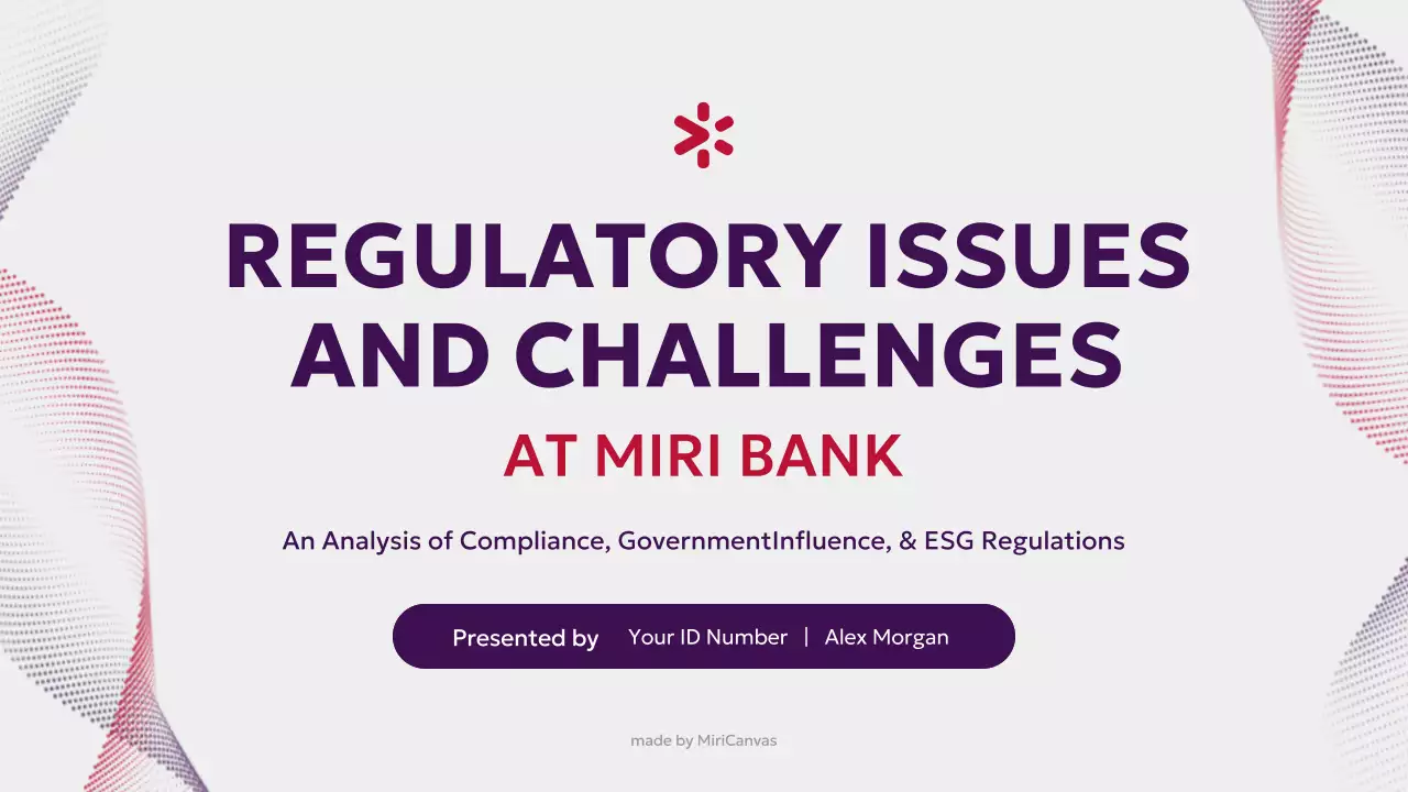 Purple Red Professional Regulatory Issues at Bank Information Presentation