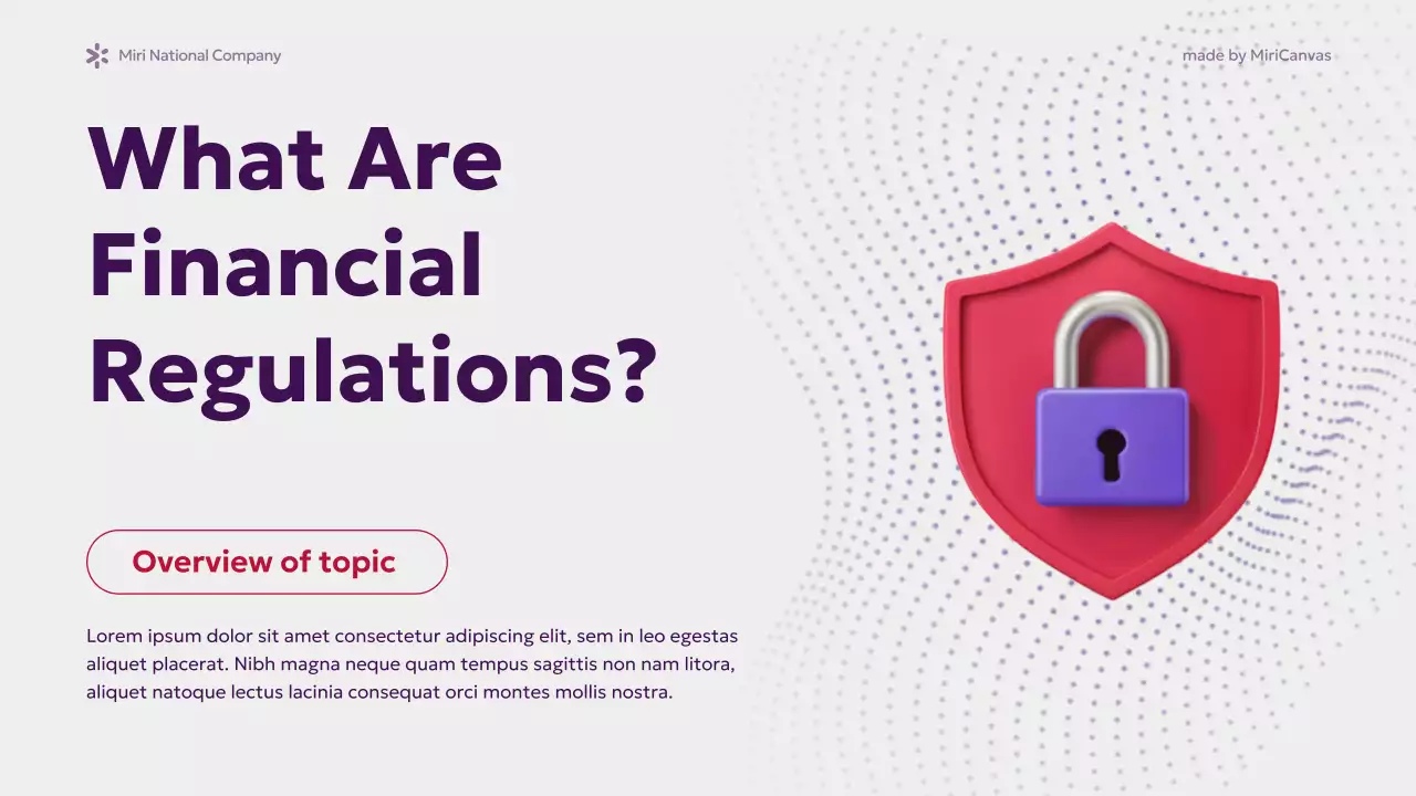 Purple Red Professional Regulatory Issues at Bank Information Presentation