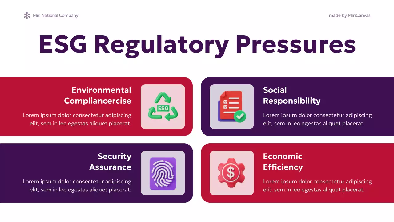 Purple Red Professional Regulatory Issues at Bank Information Presentation