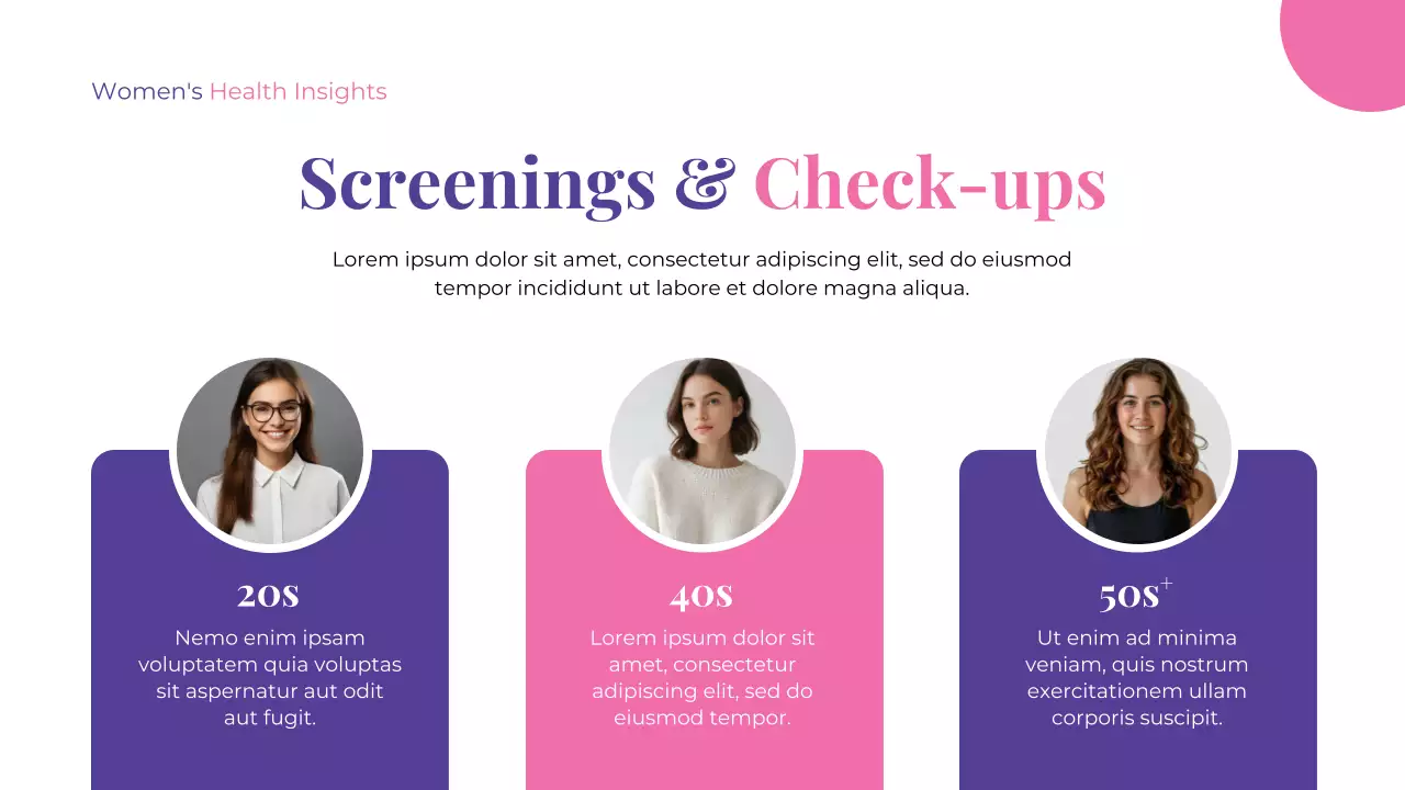 Purple and Pink Women's Health Presentation