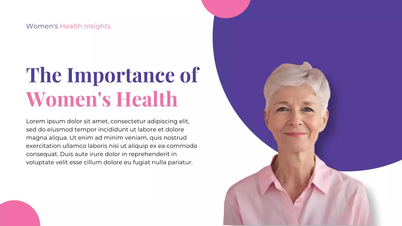 Purple and Pink Women's Health Presentation