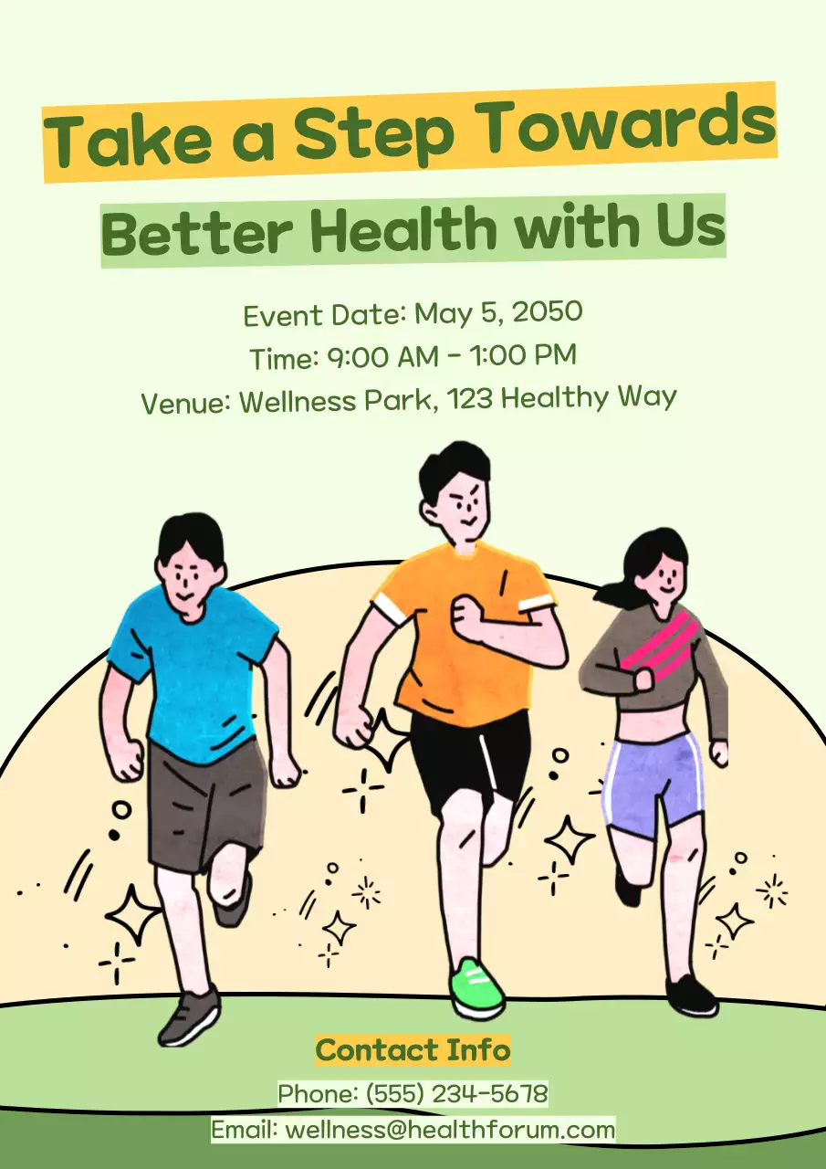 Green Illustration Health Run Event Webposter