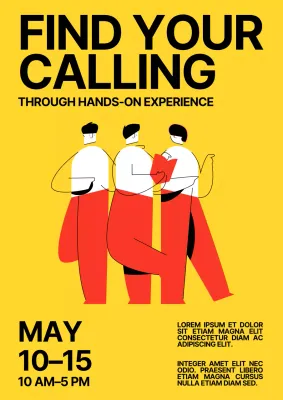 Yellow Exploring Professional Fields Promotion Poster