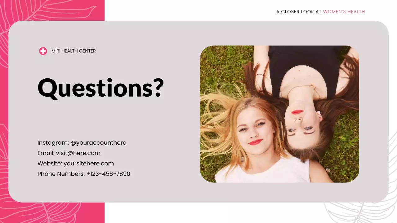 Pink Modern Women's Health Presentation