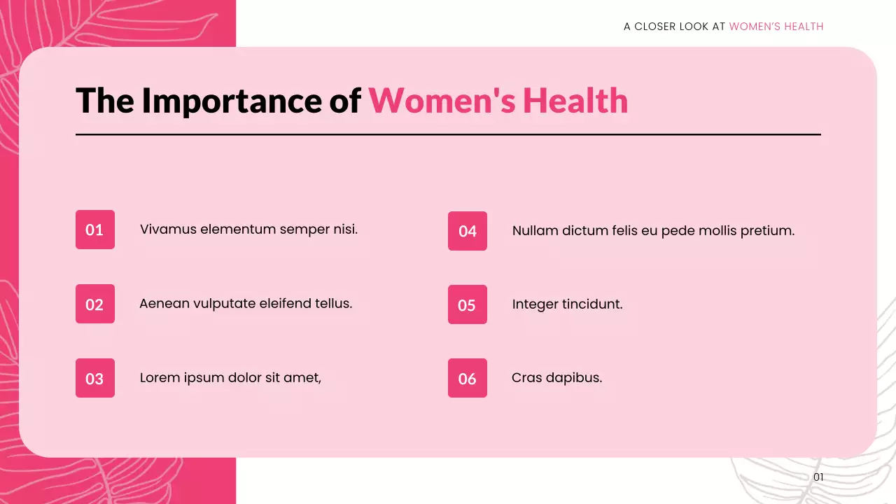 Pink Modern Women's Health Presentation