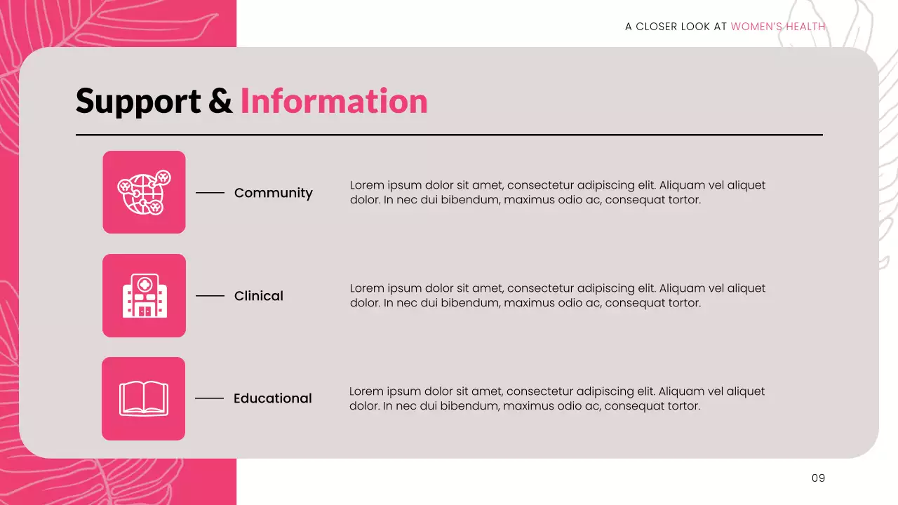 Pink Modern Women's Health Presentation