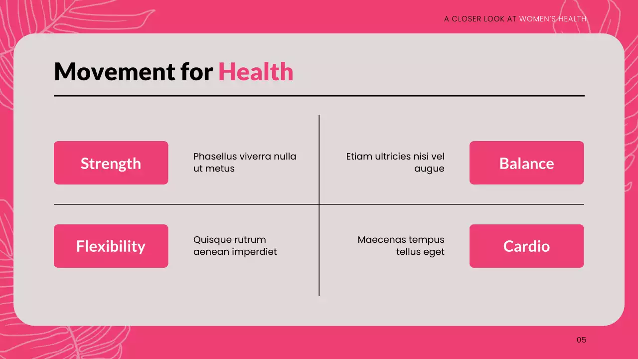 Pink Modern Women's Health Presentation