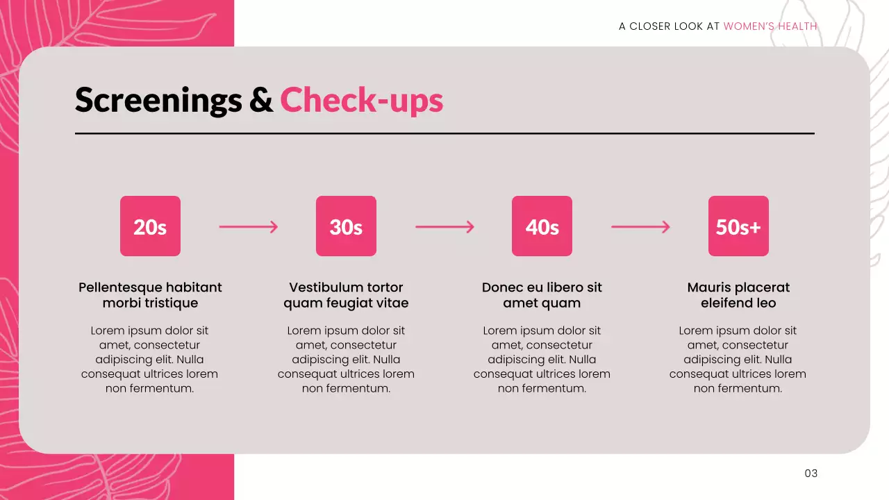 Pink Modern Women's Health Presentation