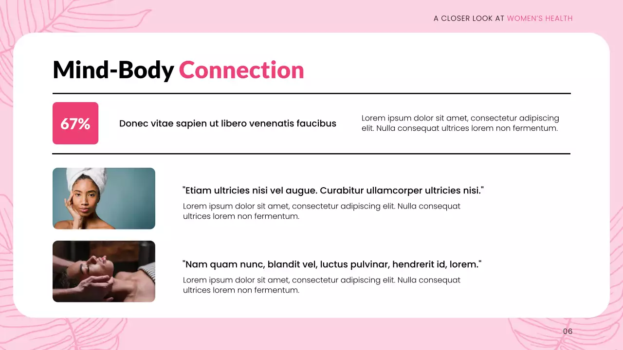 Pink Modern Women's Health Presentation
