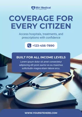 Blue Modern Healthcare Promotion Poster