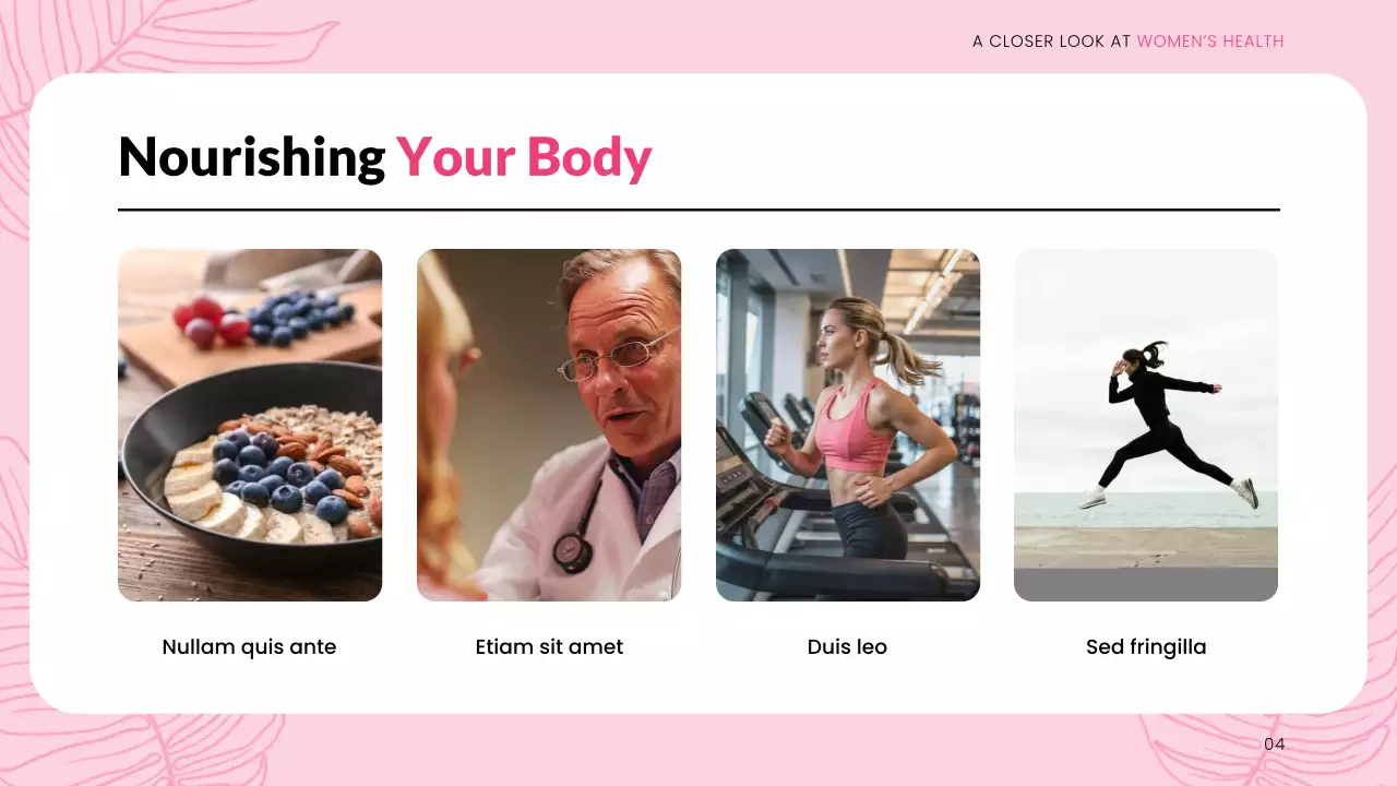 Pink Modern Women's Health Presentation