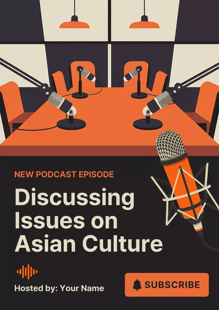 Orange Modern Podcast Promotion Poster