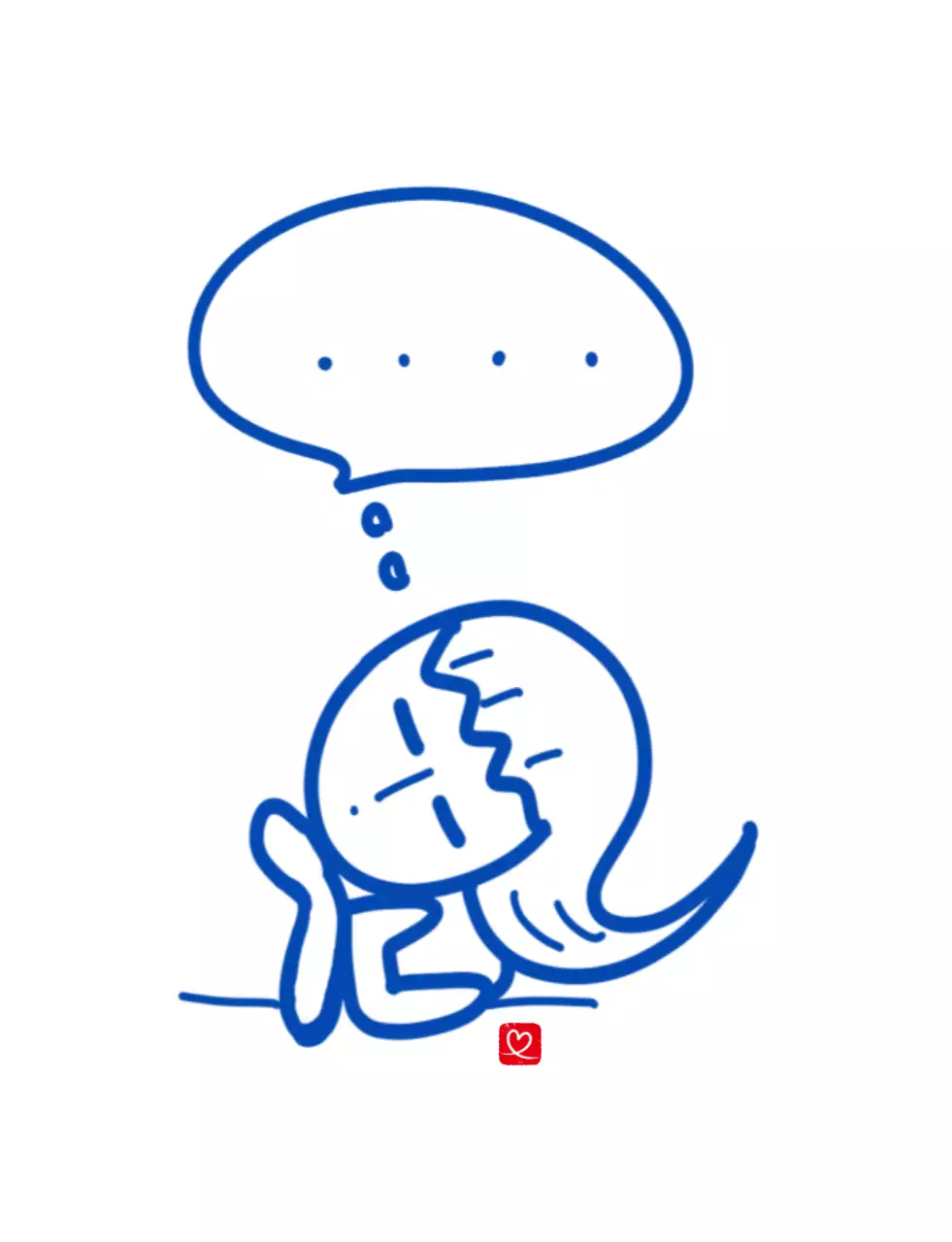 파랑 심플 만화 짤