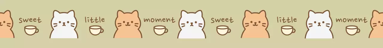 베이지 아기자기한 고양이 스티커