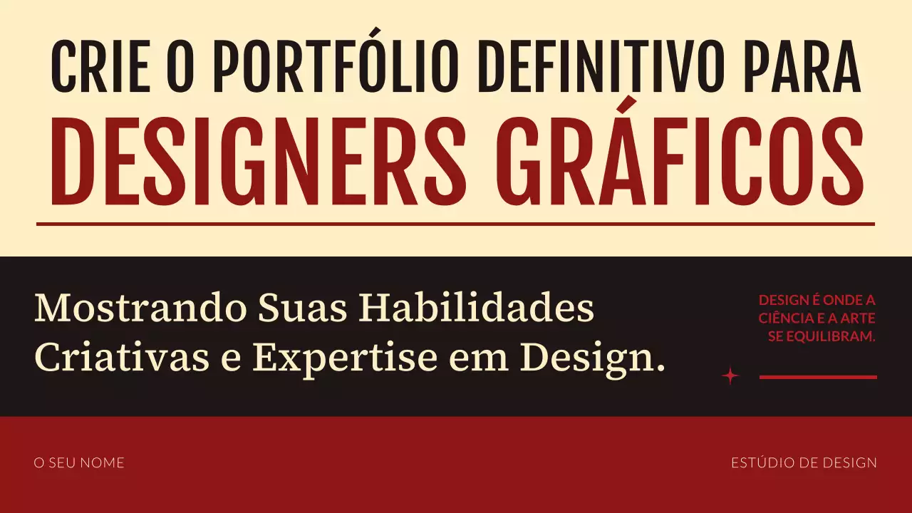 Portfólio de design gráfico moderno vermelho