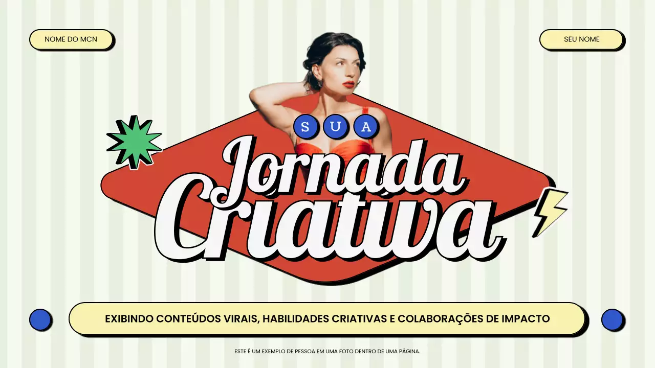 Apresentação do criador de conteúdos Retro Vintage Vermelho e Verde