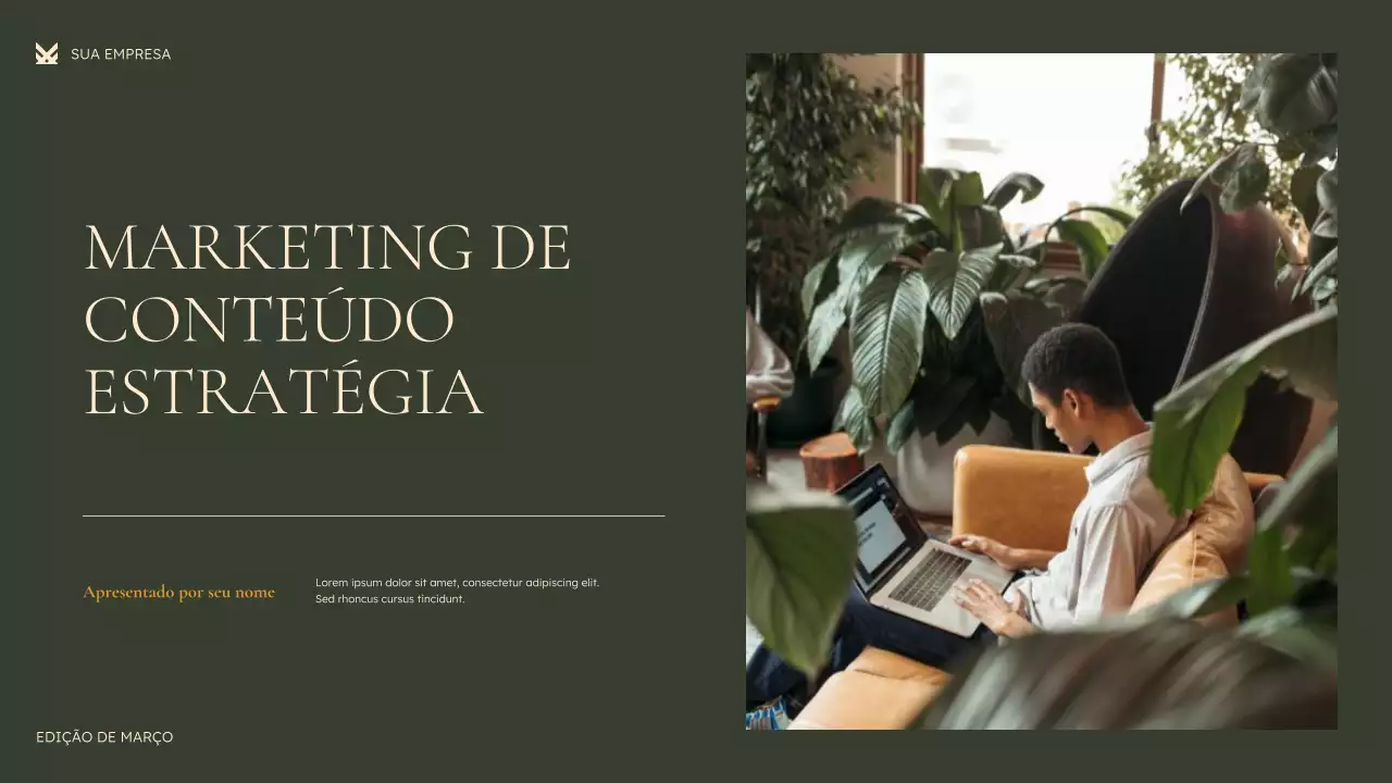 apresentação de marketing verde moderno