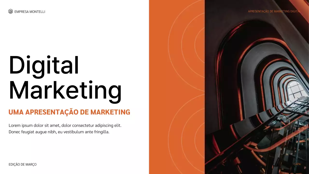 apresentação de marketing moderna laranja