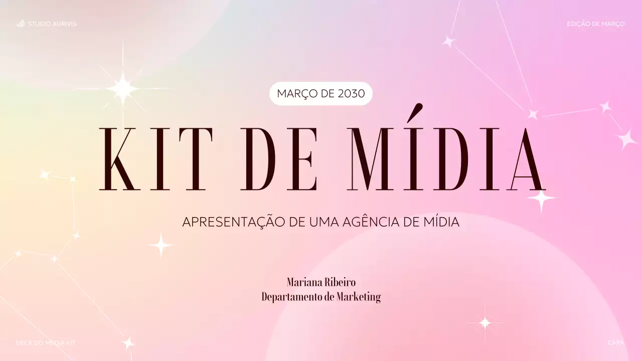 apresentação de mídia elegante em tons pastel