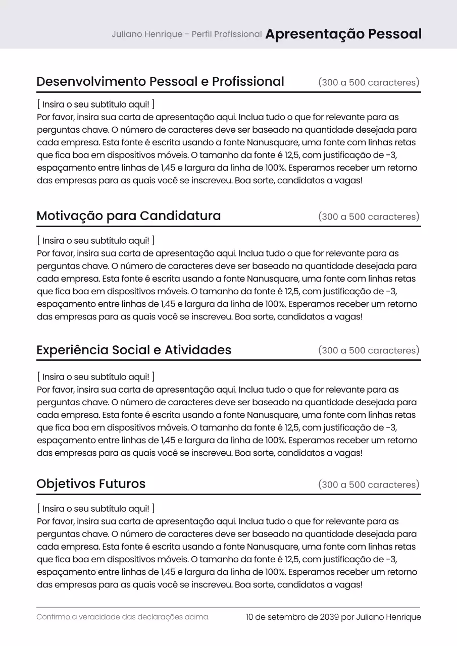 Modelo de currículo minimalista cinza