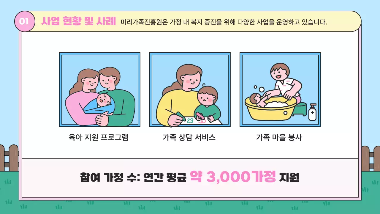 핑크 아기자기한 가족복지 보고서