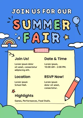 Blue Playful Fair Invitation Poster
