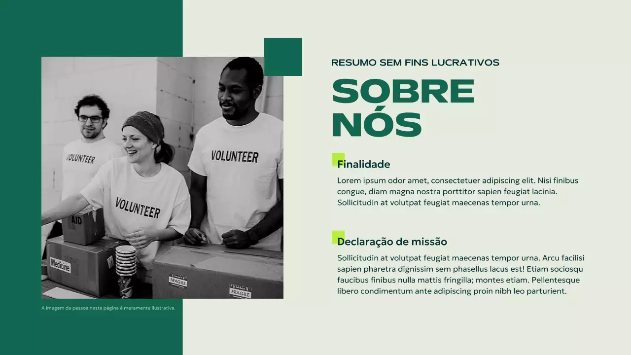 anúncio da green modern sem fins lucrativos