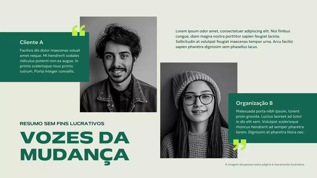 anúncio da green modern sem fins lucrativos