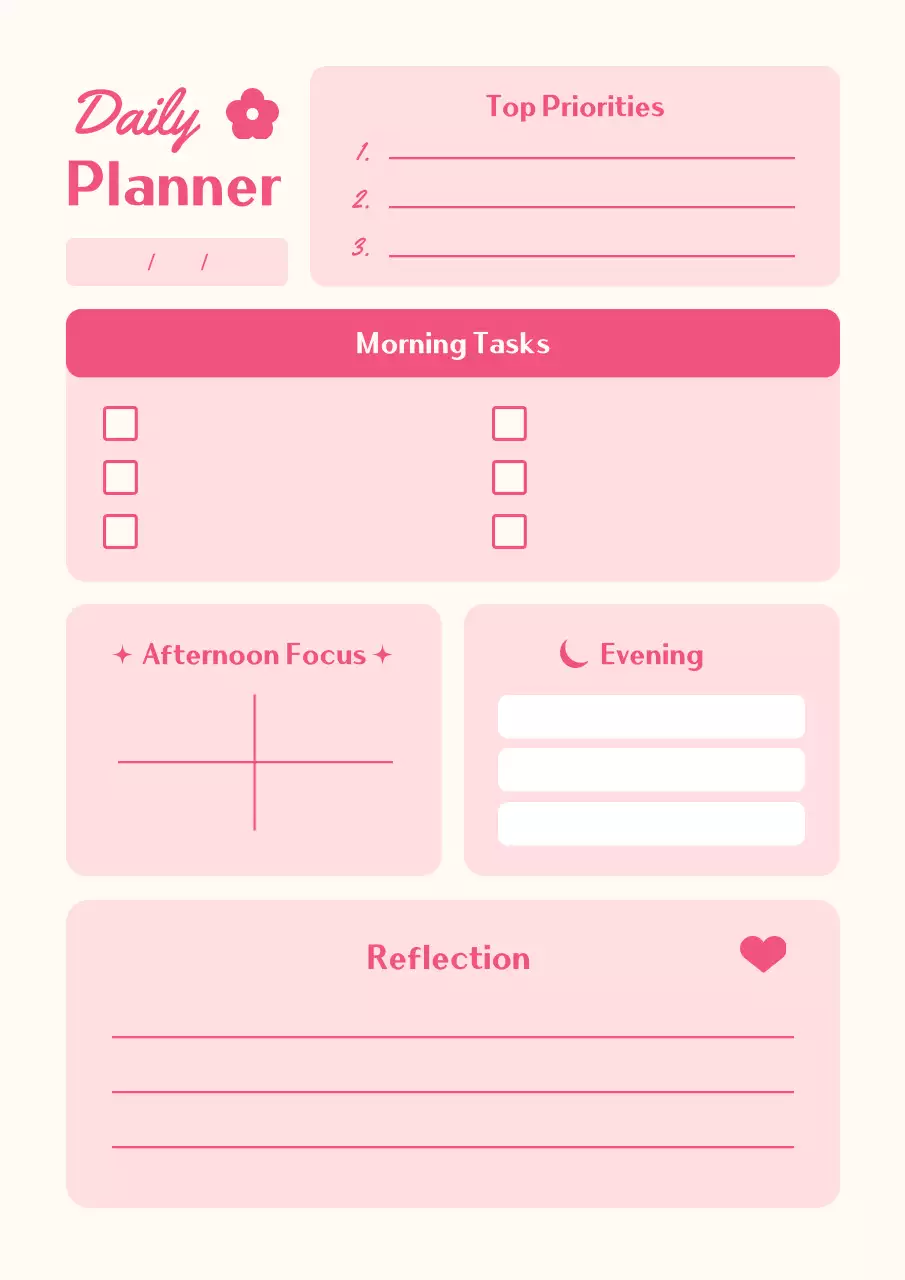 Pink Minimal Planner Schedule Poster