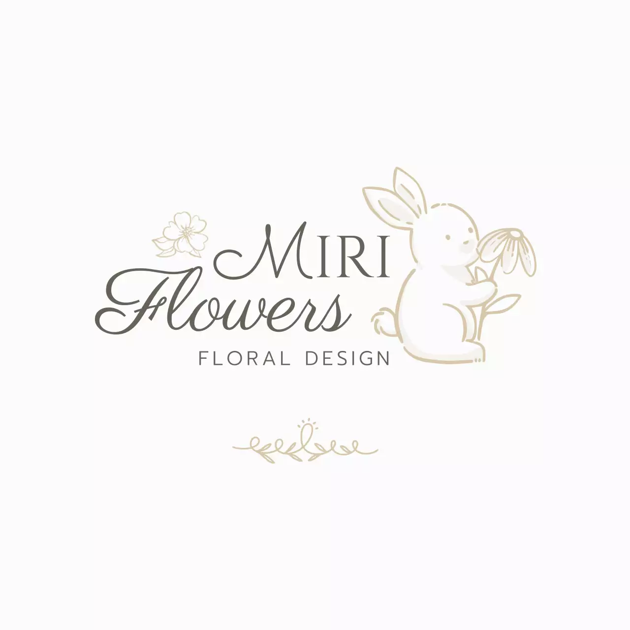 白 ゴルド 上品 フラワー 花屋 ロゴ