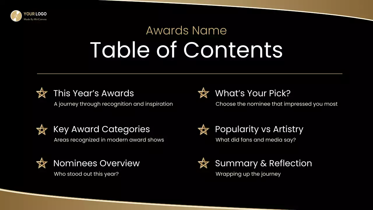 Gold Elegant Awards Information Presentation