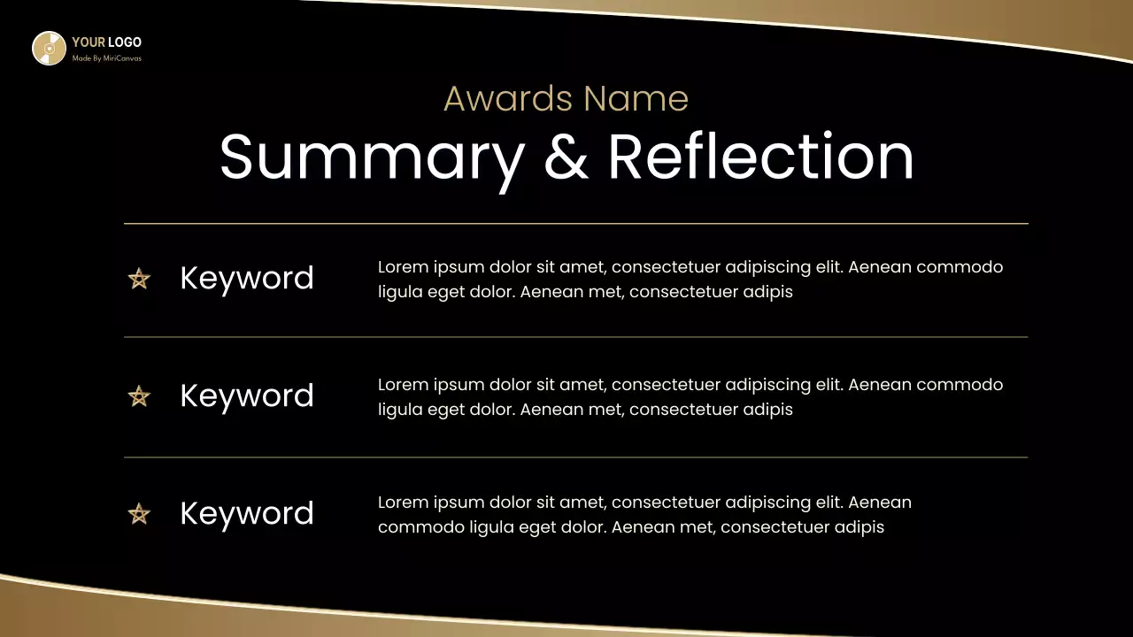 Gold Elegant Awards Information Presentation