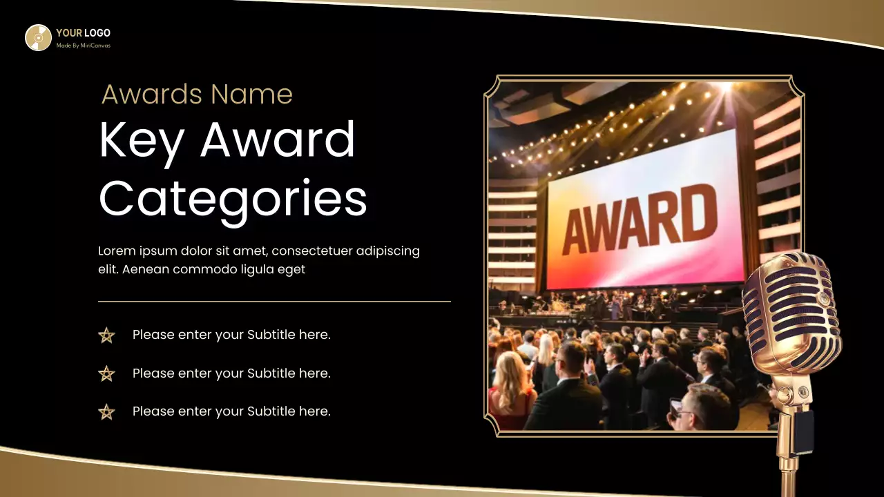 Gold Elegant Awards Information Presentation