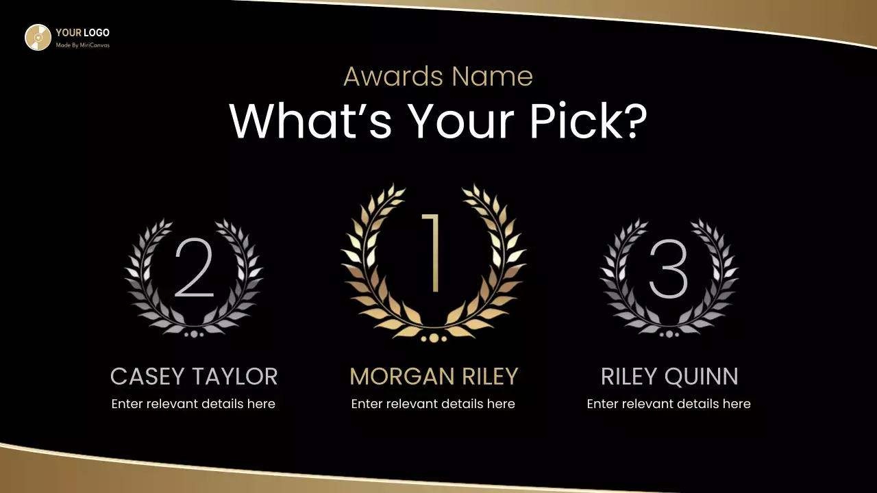 Gold Elegant Awards Information Presentation