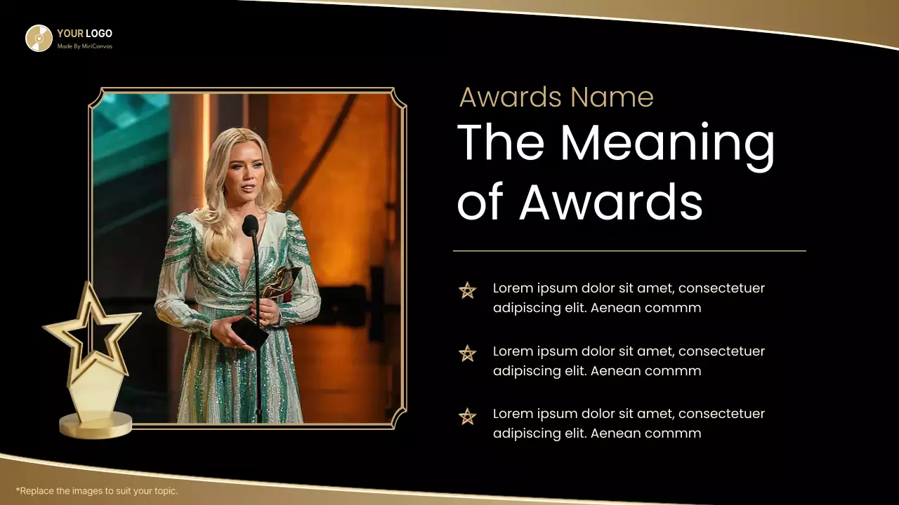 Gold Elegant Awards Information Presentation