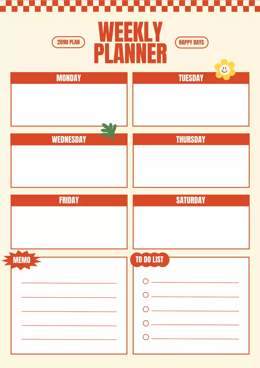 カラフル ポップ プランナー 予定表