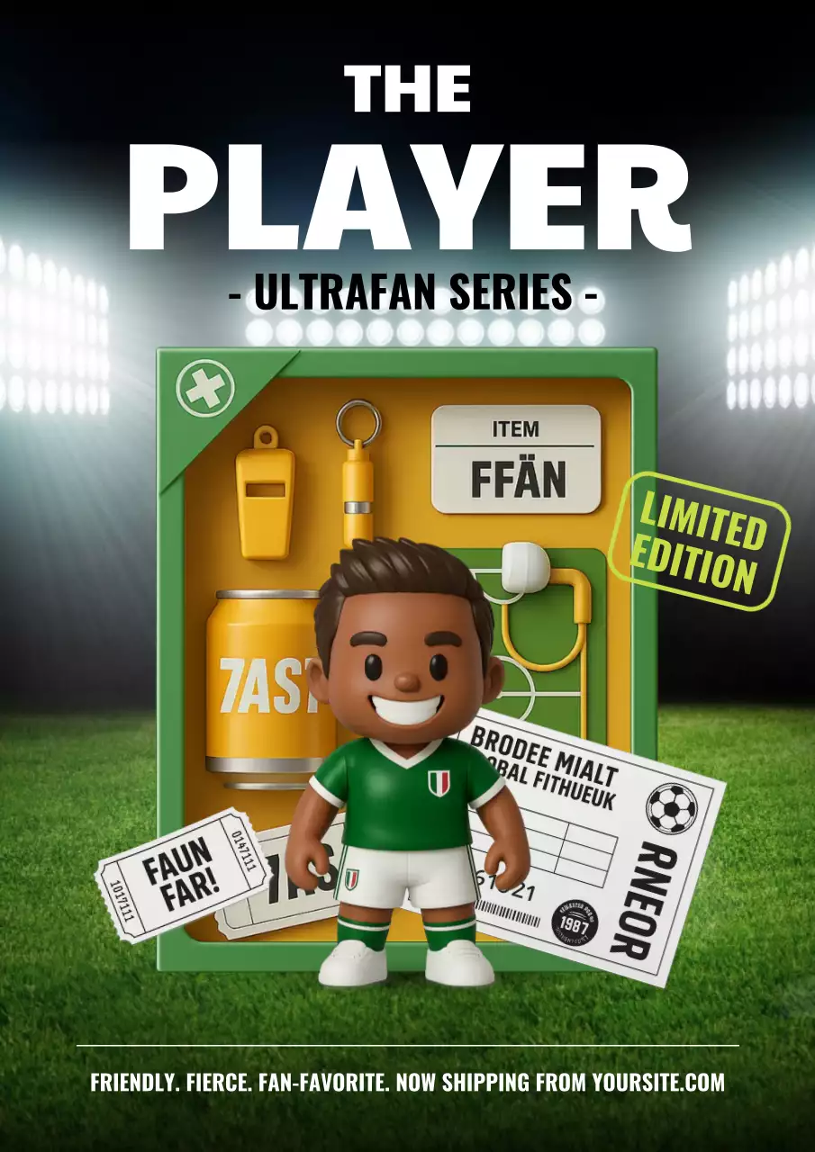 Green Modern Soccer Promotion Poster