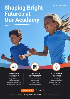 Red Modern Education Advertisement Poster