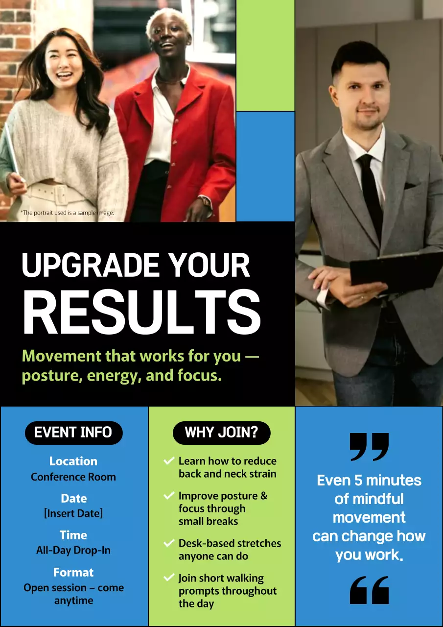 Green Modern Workplace Event Poster