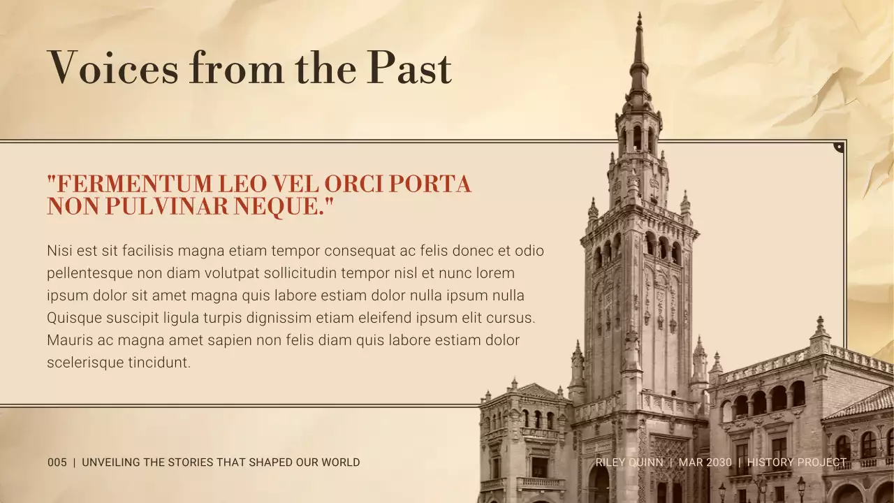 History Project in Classic Vintage Style for Education Presentation