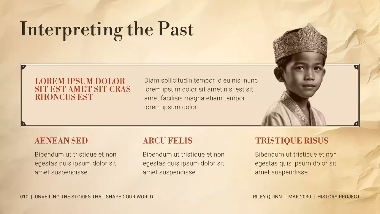 History Project in Classic Vintage Style for Education Presentation