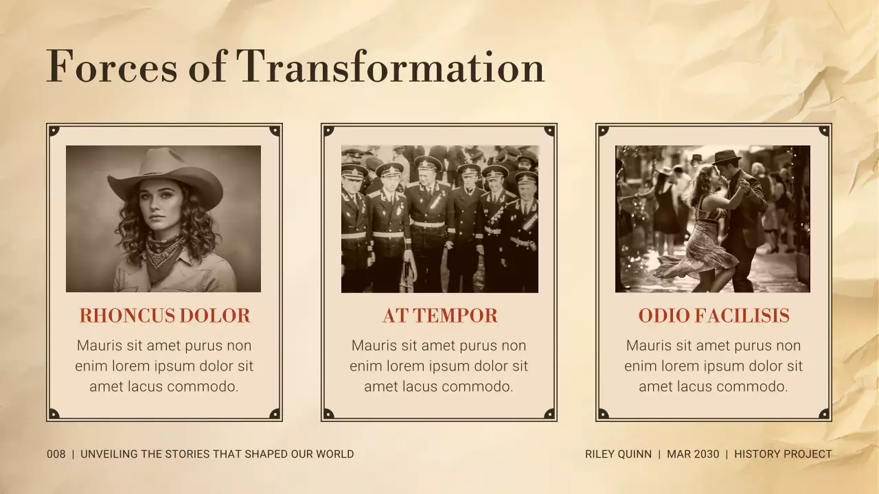 History Project in Classic Vintage Style for Education Presentation